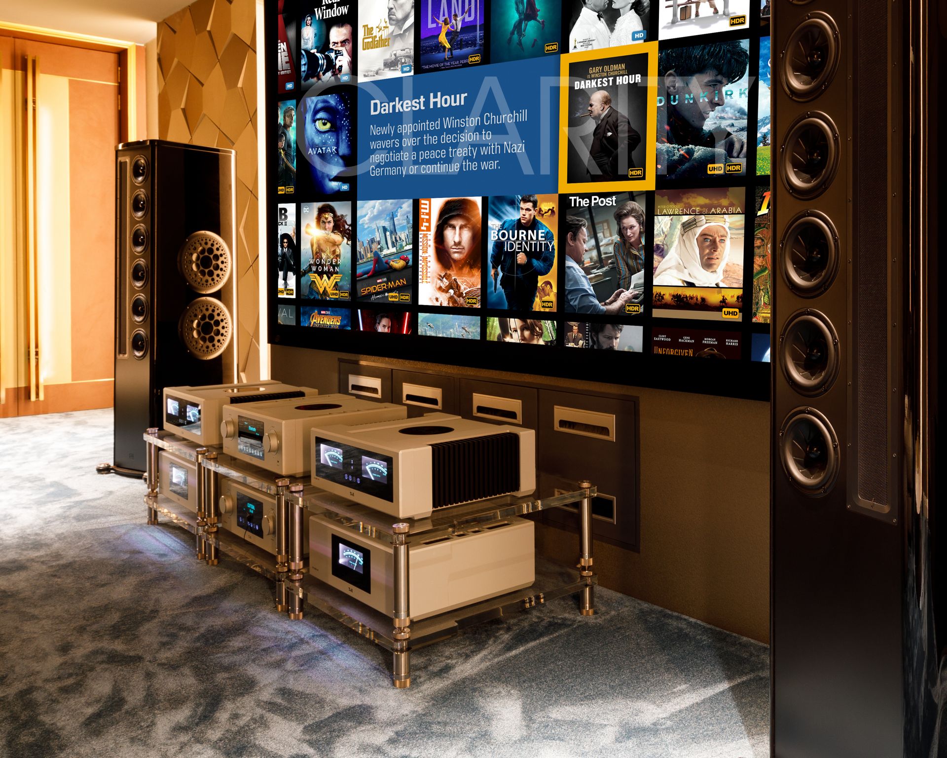 Custom luxury media room design with acoustic interiors in Dubai