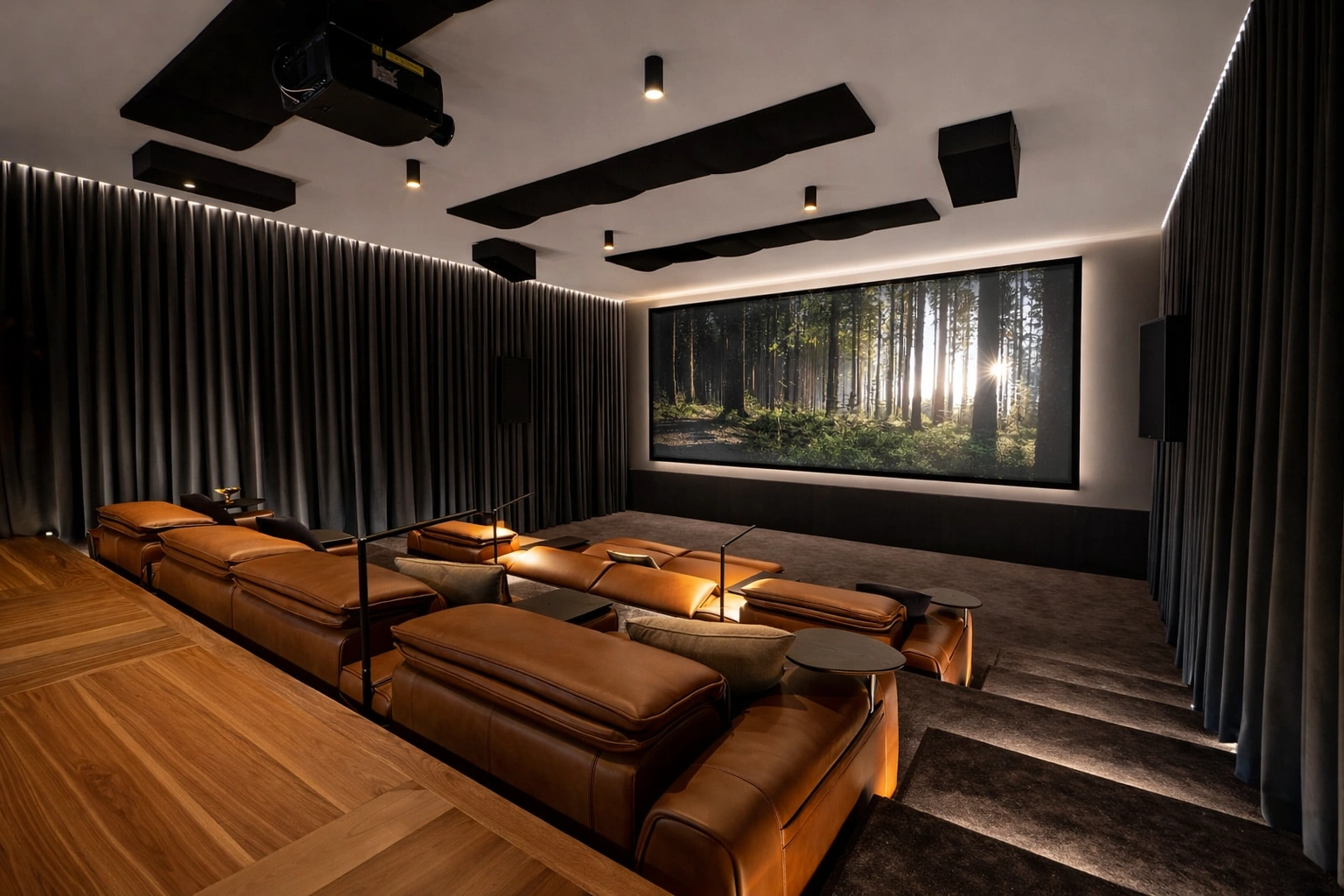 Luxury Home Theatre with Bowers & Wilkins speakers in Dubai villa
